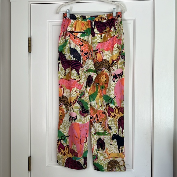 J. Crew Wide Leg Drapey Pants; Ratti Safari print - Picture 2 of 8